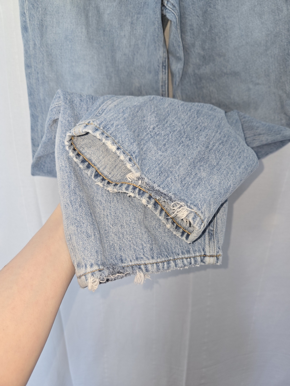 AGOLDE Criss Cross High Rise Straight Leg Jeans - Suburbia Wash EUC Size 25 - Picture 2 of 7